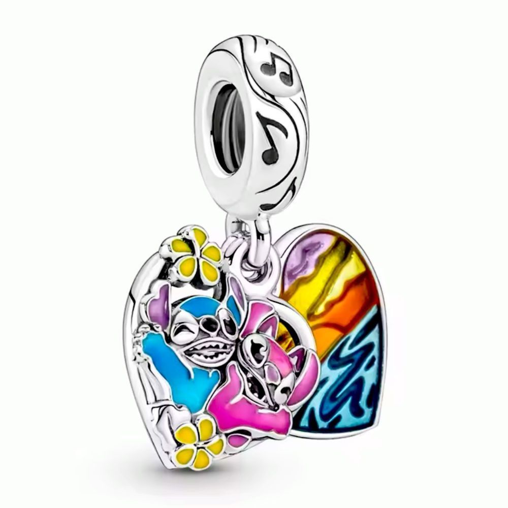 NWOT Stitch & Angel Disney x Pandora FIT Double Layer Charm